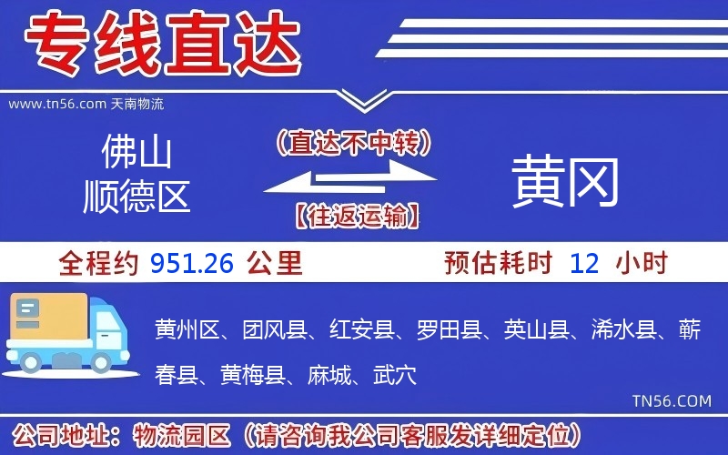 佛山順德區(qū)到黃岡物流公司 佛山順德區(qū)到黃岡物流公司