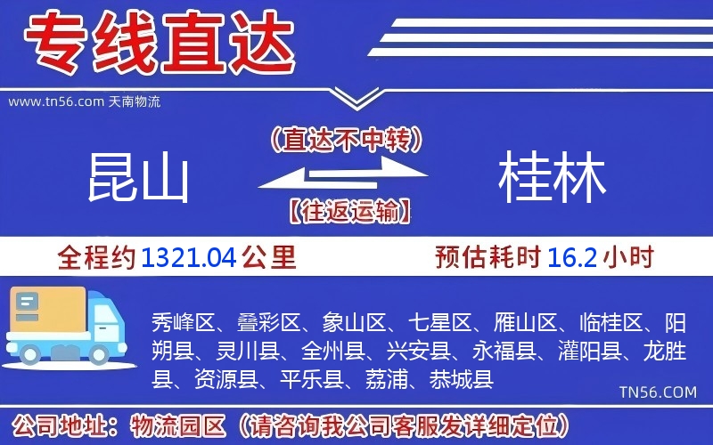 昆山到桂林物流公司 昆山到桂林物流公司