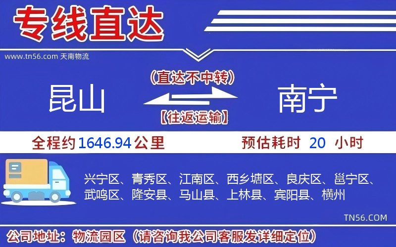 昆山到南寧物流公司
