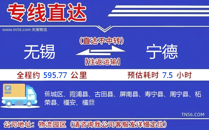 無錫到寧德物流公司