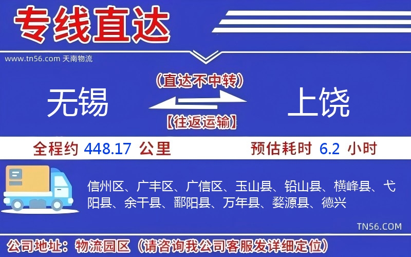 無錫到上饒物流公司