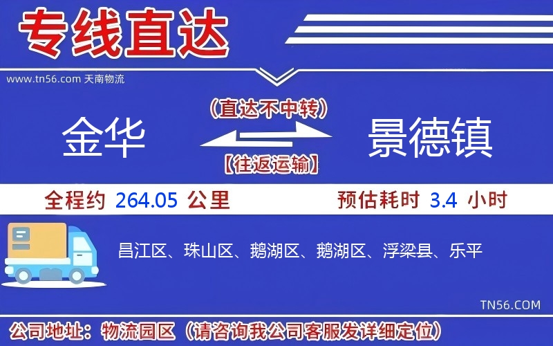 金華到景德鎮(zhèn)物流公司