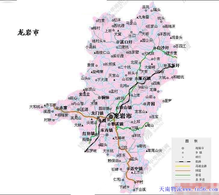 東莞到龍巖市地圖 www.dgyuesheng.cn
